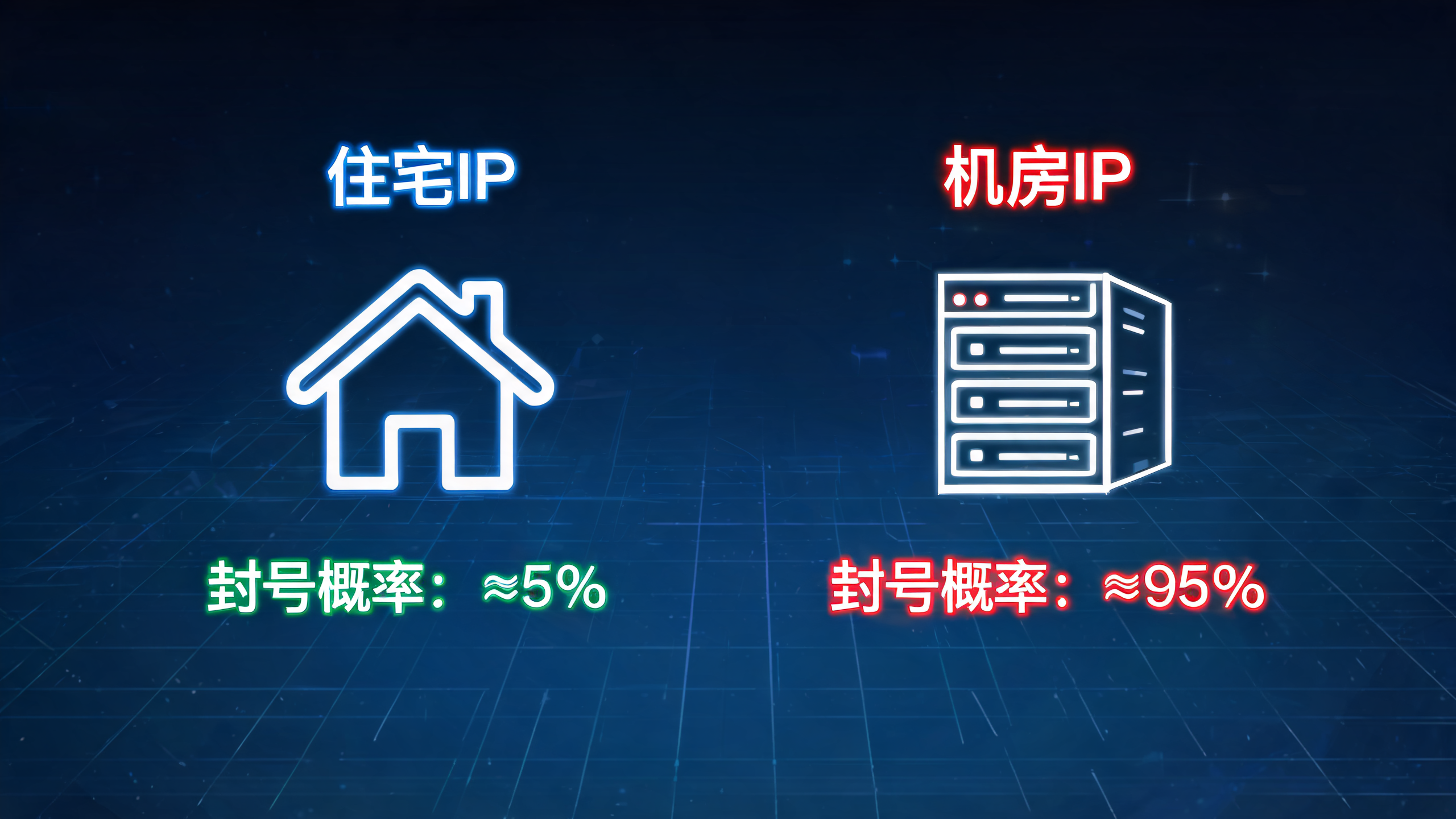 住宅IP和机房IP实测，封号概率差距巨大配图